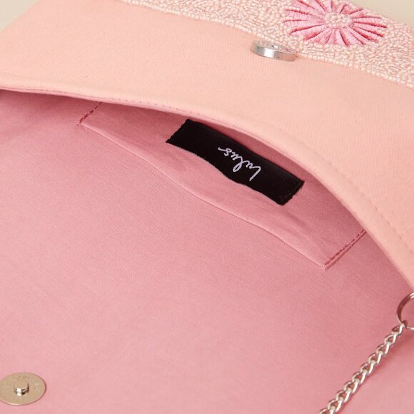 Lulus Beaded Floral Crossbody Clutch - Pink - Picture 5 of 10